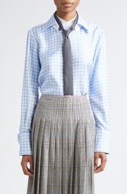 Thom Browne Gingham Silk Twill Button-Up Shirt