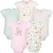 Hudson Baby 5Pk of Gentle Cotton One-Pieces