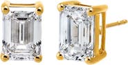 BY ADINA EDEN Lab Grown Diamond 4 Carat Emerald Stud Earring