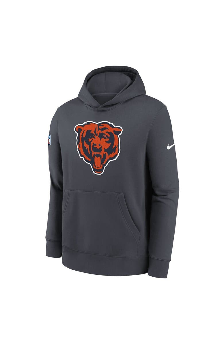 Nike Youth Nike  Charcoal Chicago Bears Sideline Club Fleece Hoodie, Alternate, color, Charcoal