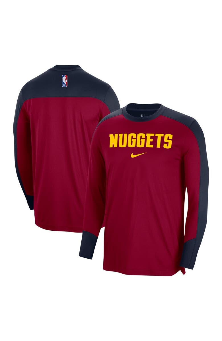 Nike Men's Nike Red Denver Nuggets 2024/25 Authentic Pre-Game Legend Long Sleeve Shooting Shirt, Alternate, color, Red