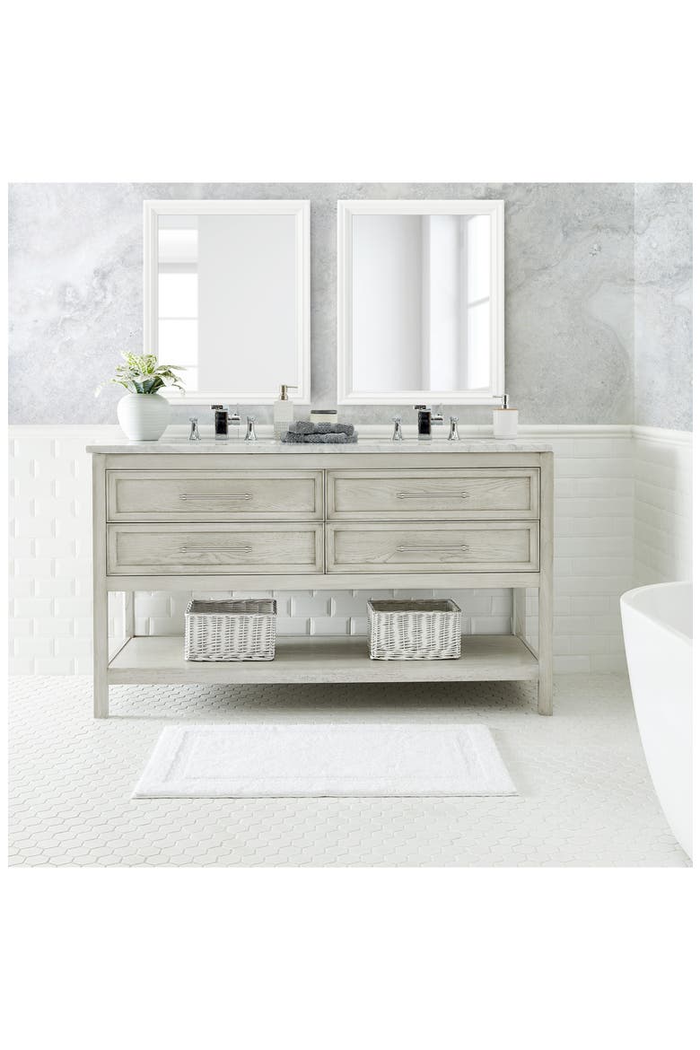 Peniston Solid Cotton Bath Rug, Alternate, color, WHITE
