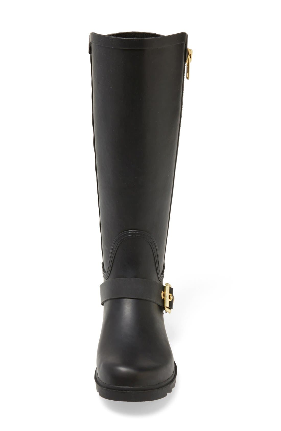 Steven Madden 'Northpol' Tall Rain Boot (Women), Alternate, color, BLACK