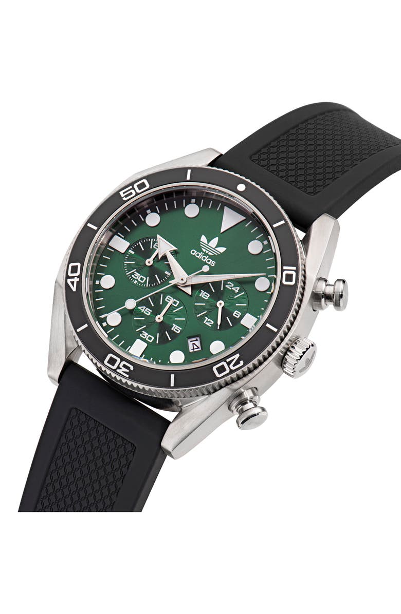 adidas Edition Two Chronograph Silicone Strap Watch, 43mm, Alternate, color, 