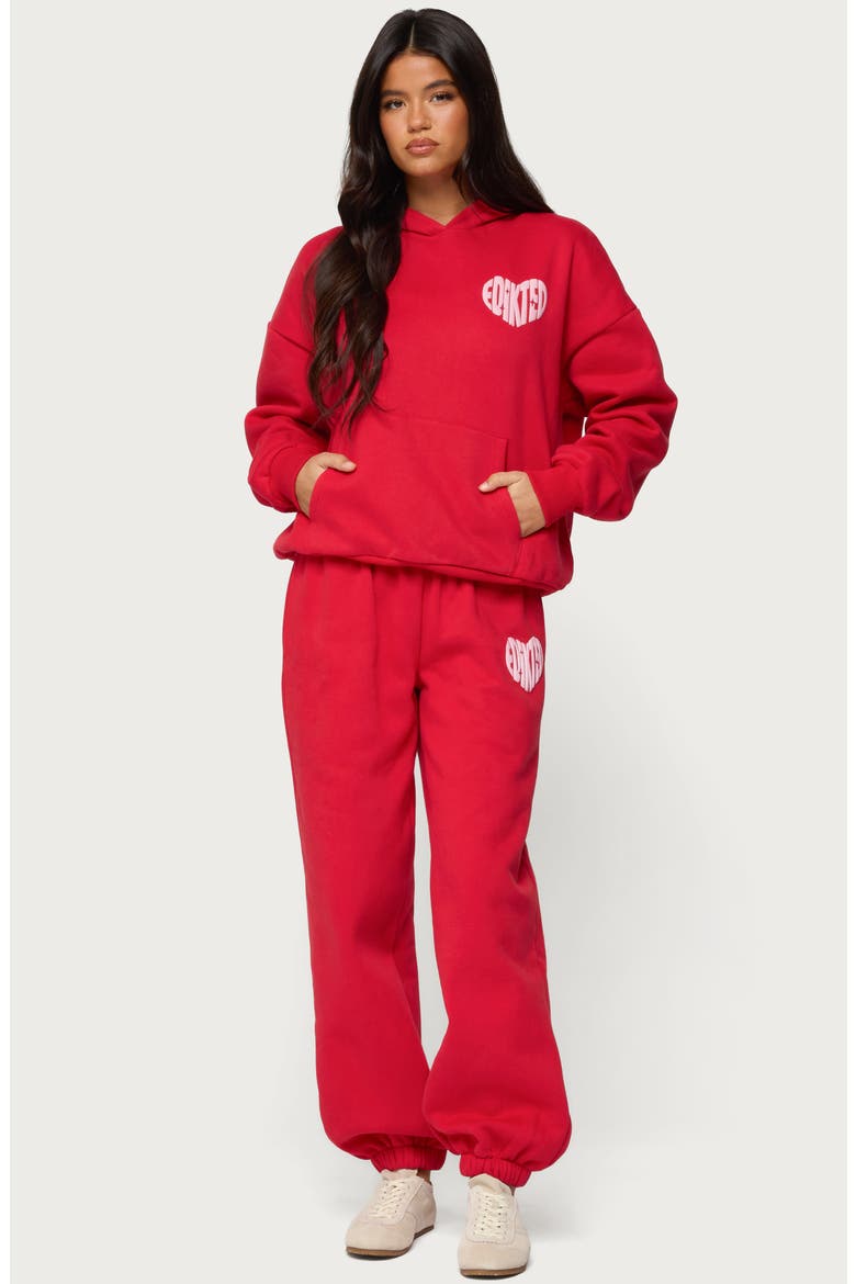 Major Love Fleece Logo Graphic Sweatpants, Alternate, color, RED