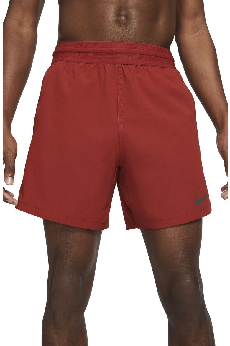 Pro Dri-FIT Hybrid Athletic Shorts, Main, color, DARK CAYENNE/BLACK