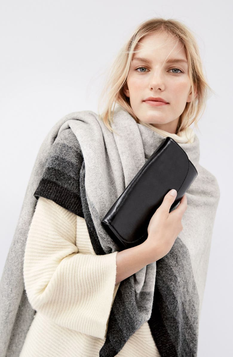 Halogen<sup>®</sup> Leather Clutch, Main, color,