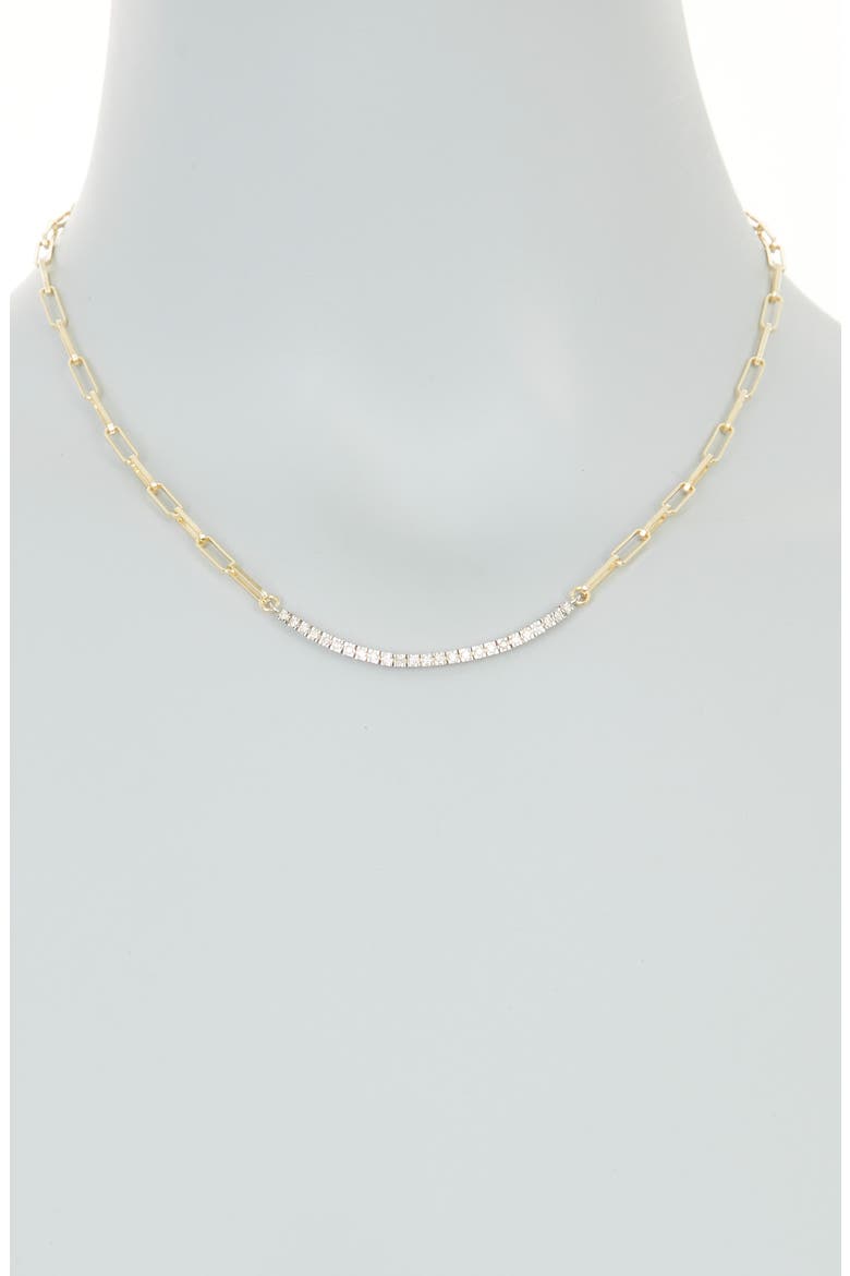 Diamond Paperclip Link Necklace - 0.06ct., Alternate, color, YELLOW GOLD