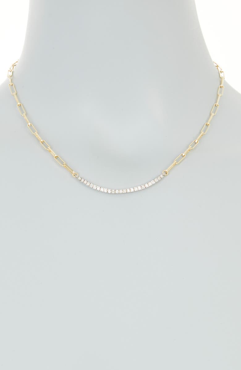 MESHMERISE Diamond Paperclip Link Necklace - 0.06ct., Alternate, color, Yellow Gold