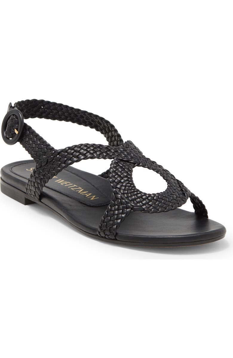 Stuart Weitzman Teodora Braided Metallic Slingback Sandal, Main, color,