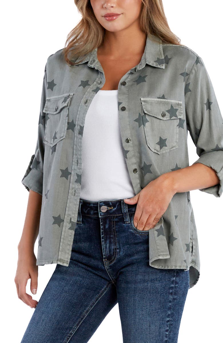 Billy T Big Army Star Button-Up Shirt, Alternate, color, Big Army Star