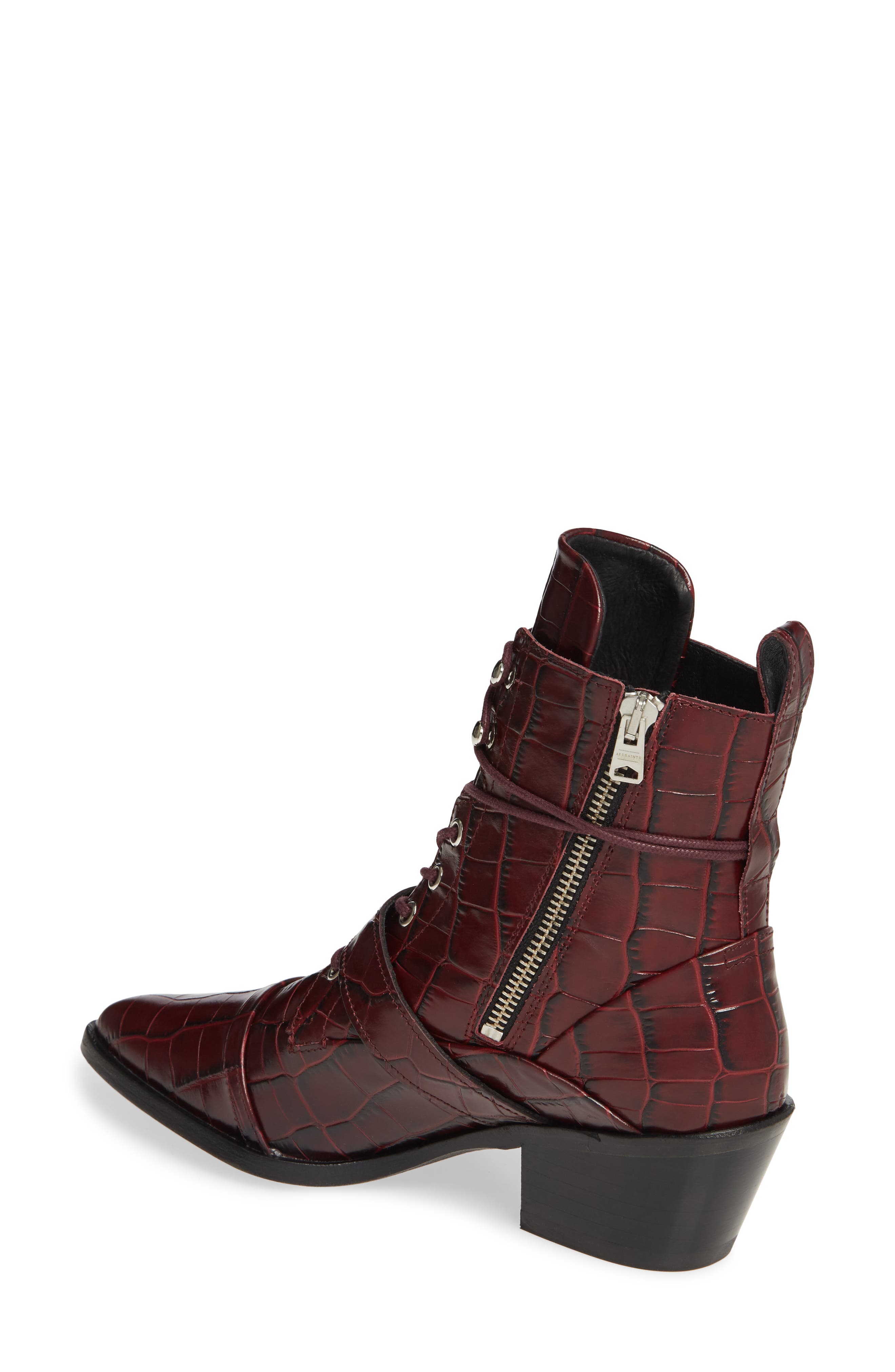 Katy Boot, Alternate, color, BERRY CROC LEATHER