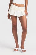 SKIMS Foldover Cotton Blend Jersey Miniskort