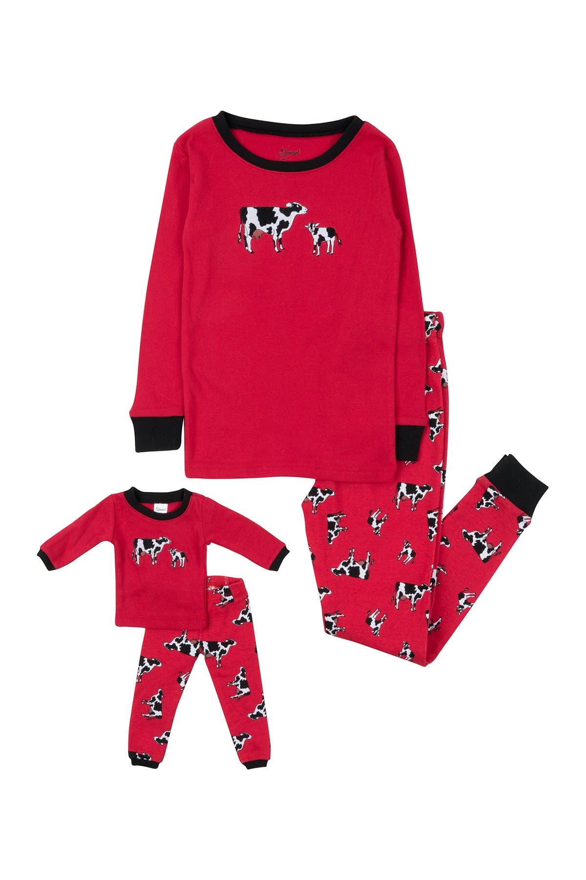 Leveret Cow Pajama & Matching Doll Pajama Set | Nordstromrack