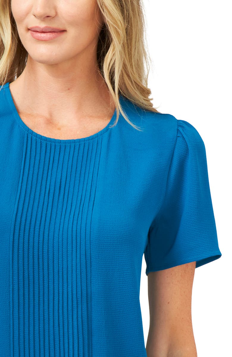 CeCe Pleat Front Top, Alternate, color, Blue Sky