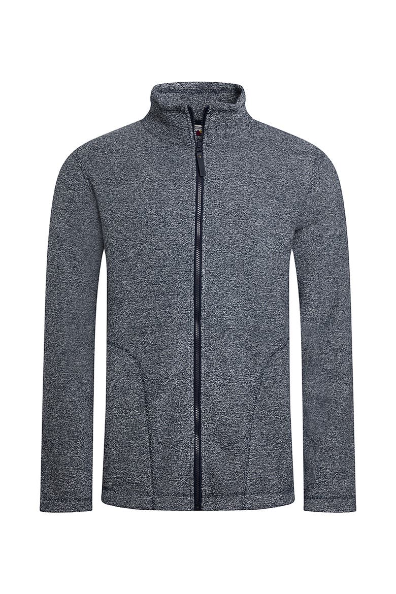 Thames Full Zip Snow Marl Fleece, Alternate, color, Navy