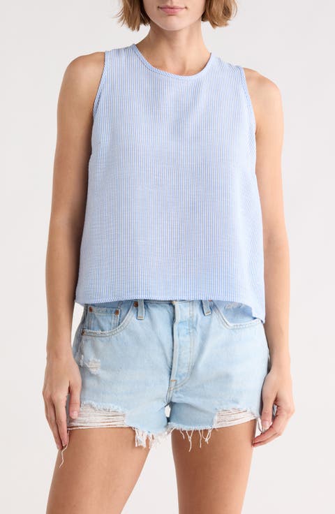Stripe Sleeveless Cotton Top