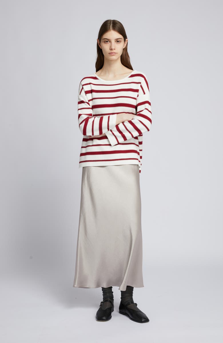 MM by Max Mara Stripe Relaxed Top, Alternate, color, Optical White