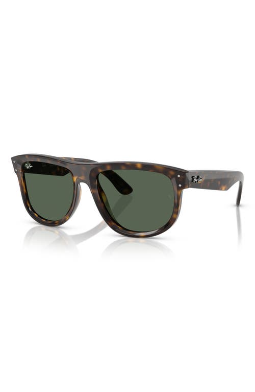 Ray Ban Ray-ban Boyfriend Reverse 56mm Square Sunglasses In Dark Havana