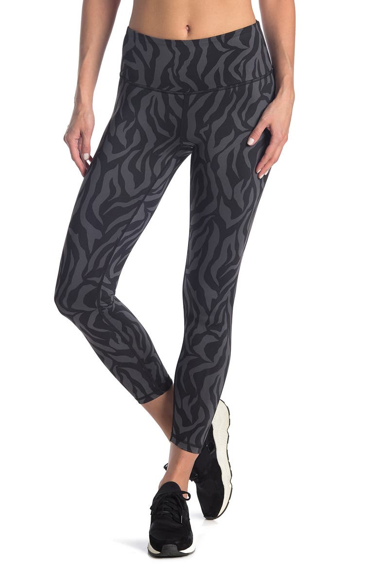Printed Daily High Waist 7/8 Leggings, Main, color, BLACK LUCY ZEBRA PRINT