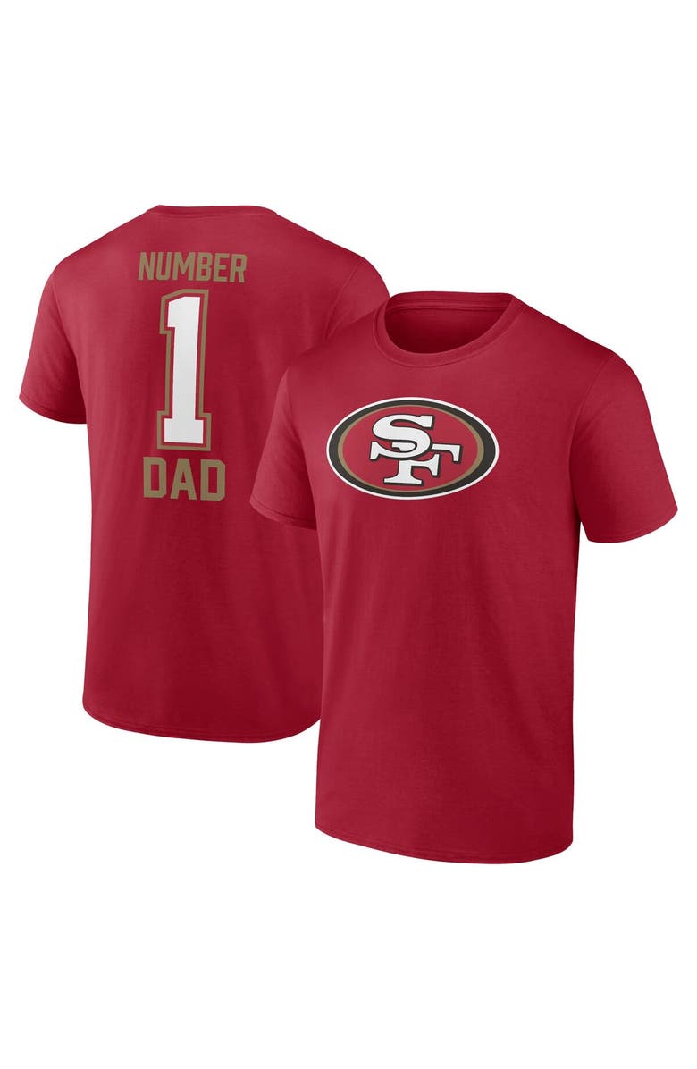 FANATICS Men's Fanatics Branded Scarlet San Francisco 49ers Father's Day T-Shirt, Alternate, color,