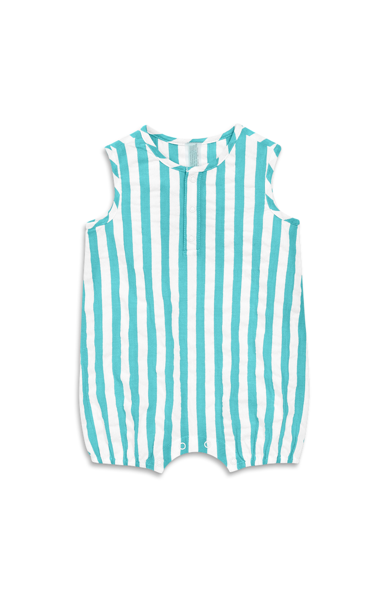 Primary Baby Henley Tank Shortie In Seersucker Stripe, Main, color, White Coast Stripe