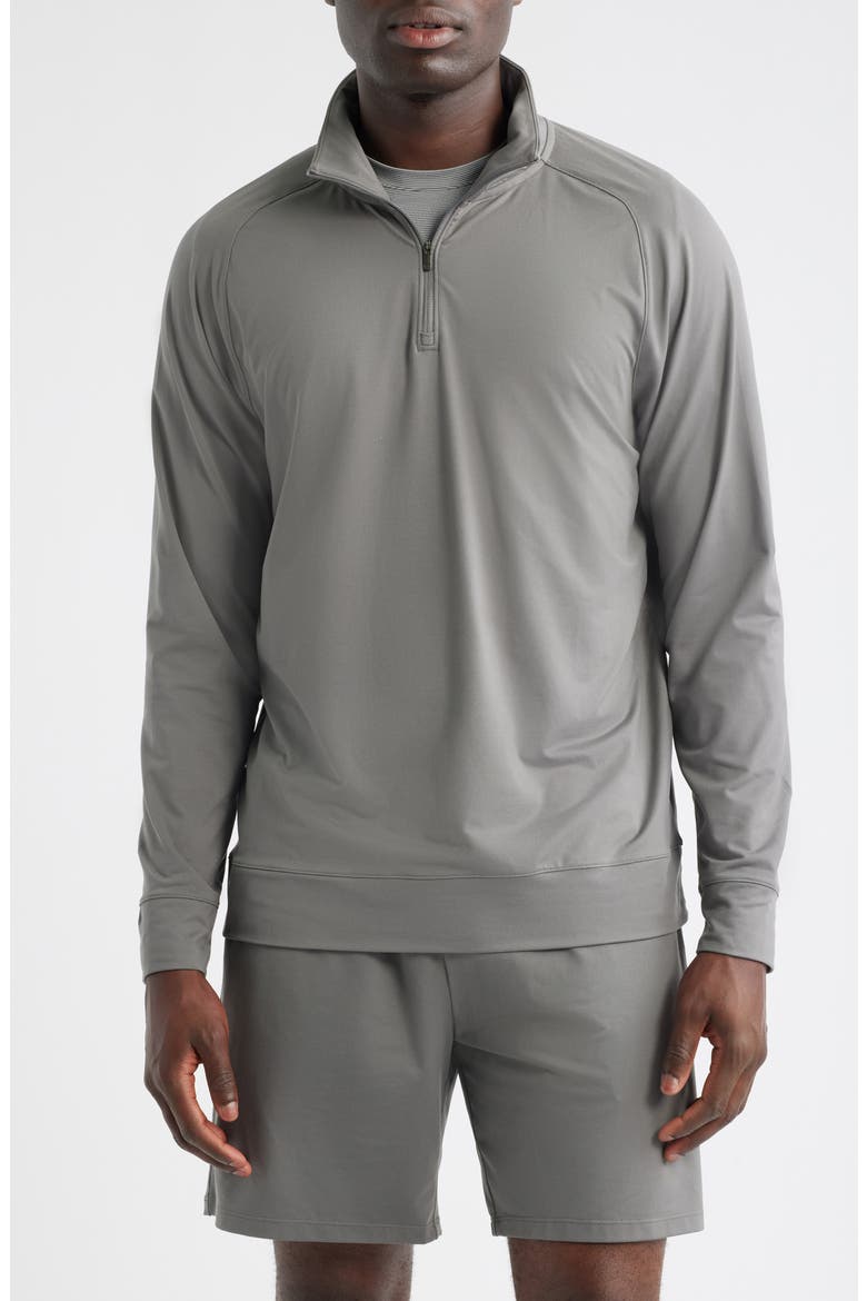 Live In Performance Quarter Zip Pullover, Main, color, GREY PEWTER