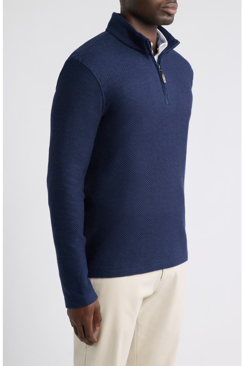 Dalton Mélange Quarter Zip Pullover, Alternate, color, NAVY
