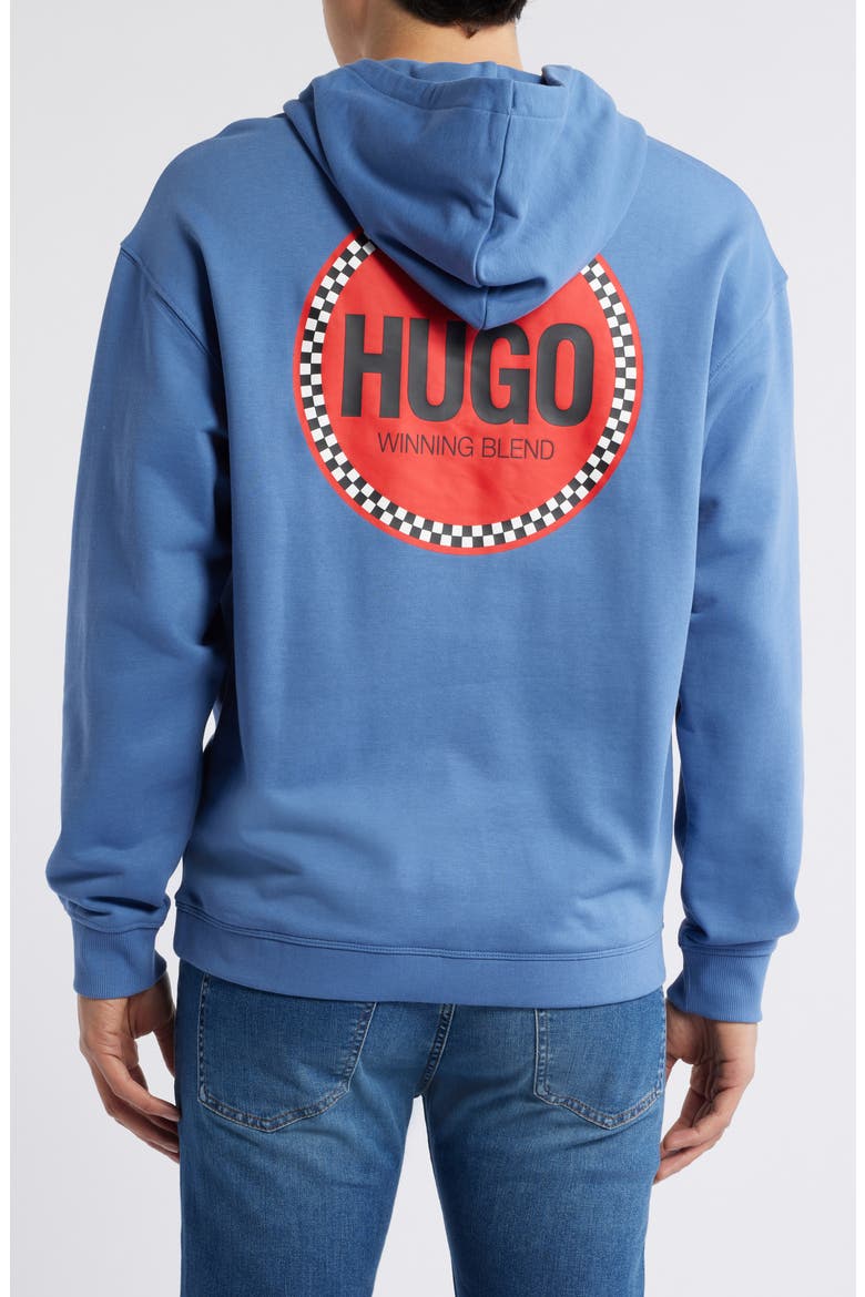 Decrincio Logo Graphic Hoodie, Alternate, color, OPEN BLUE