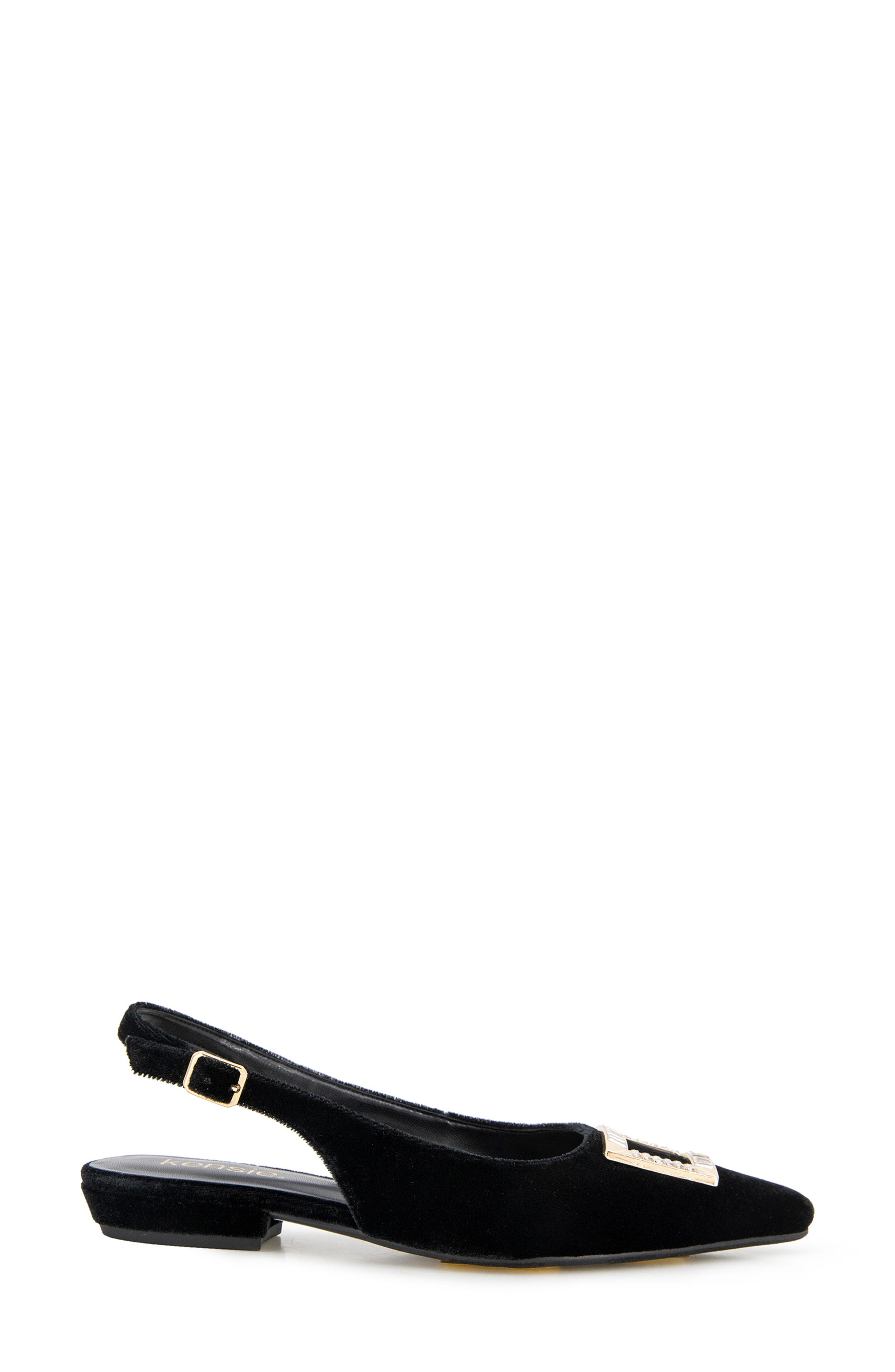 Kensie Poppi Crystal Buckle Slingback Flat, Alternate, color, 