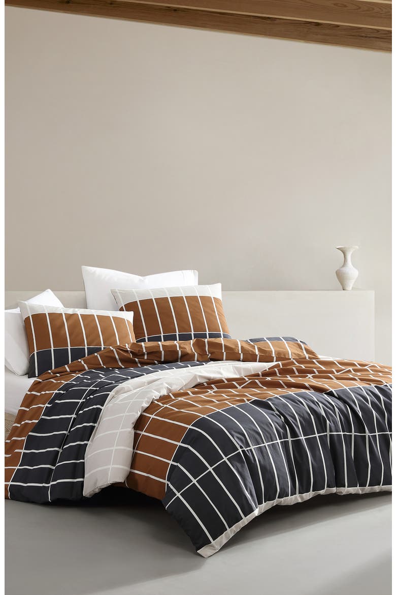 Tiiliskivi Raita Duvet Cover & Shams Set, Alternate, color, CHARCOAL GREY