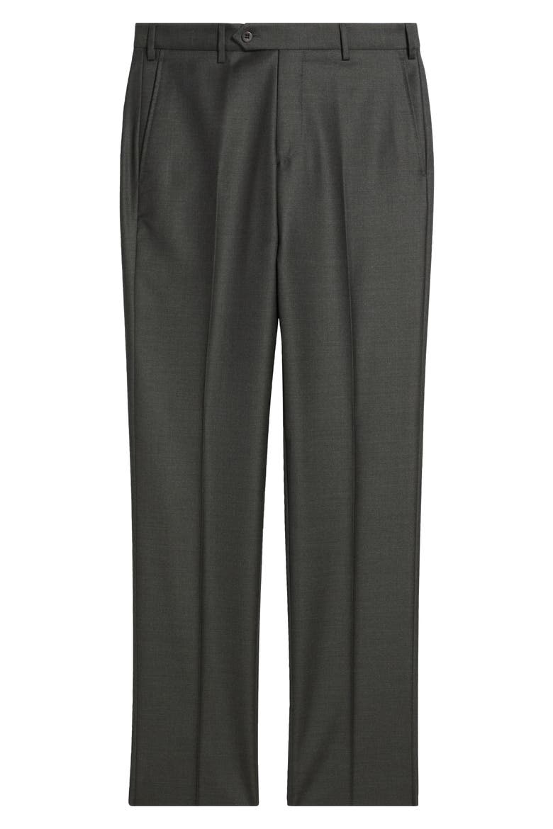 Devon Super 110s Serge Trousers, Alternate, color, GREEN