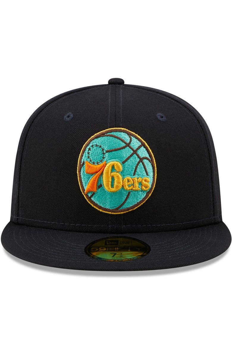 New Era Men's New Era Navy/Mint Philadelphia 76ers 59FIFTY Fitted Hat, Alternate, color, 