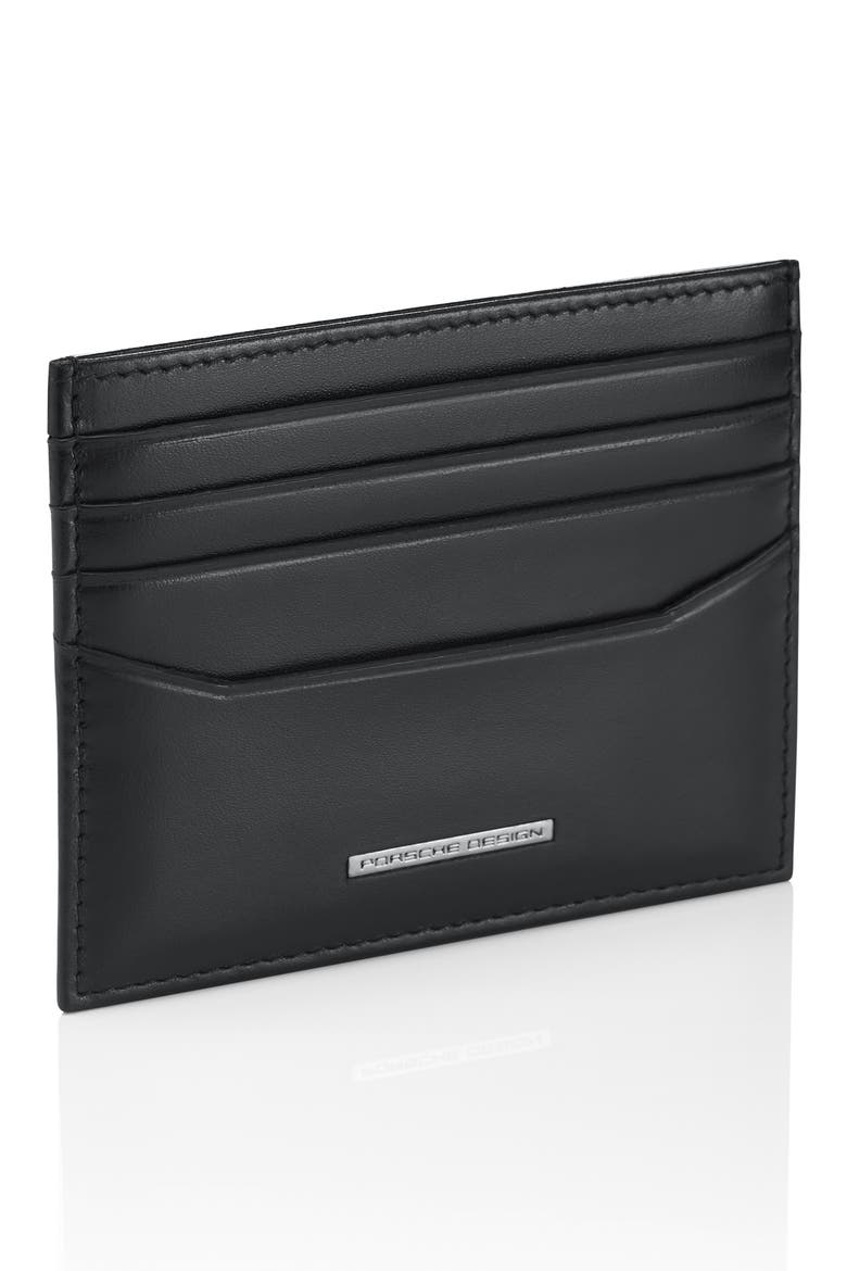 Roadster Classic Leather Card Case, Alternate, color, BLACK