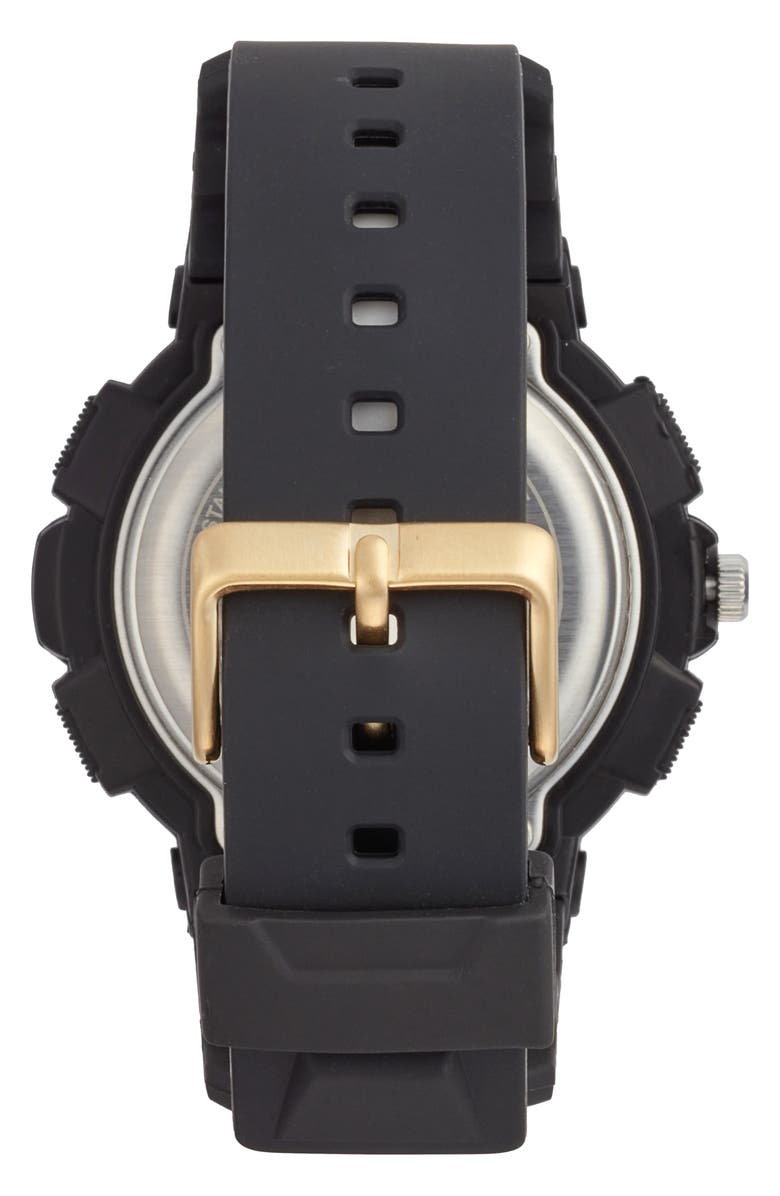 Steve Madden Oversize Silicone Strap Watch, Alternate, color, 