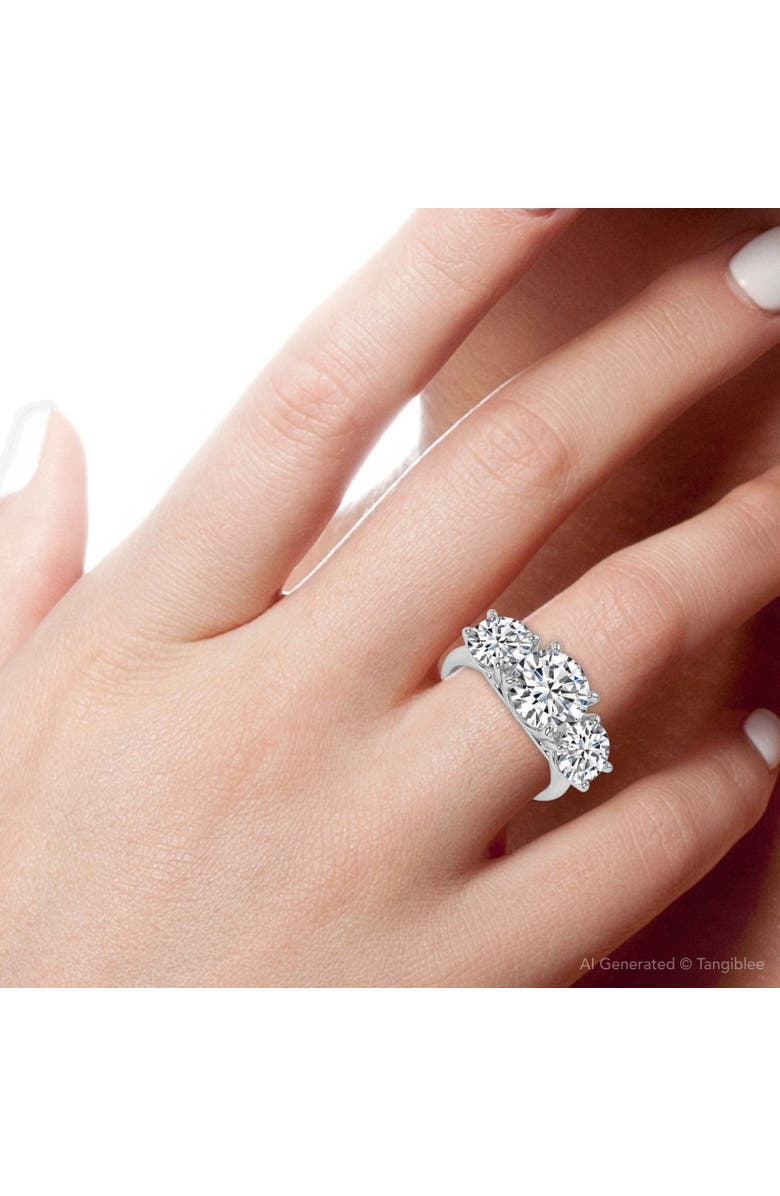Bliss Diamond 5 1/2Ct Three Stone Lab Grown Diamond Engagement Ring or Gold, Alternate, color, 10K White Gold