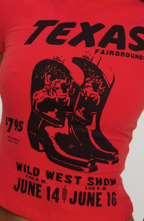 Princess Polly Texas Graphic Baby Tee In Red