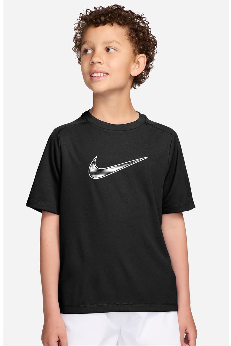 Kids' Dri-FIT Swoosh Graphic T-Shirt, Main, color, BLACK/ WHITE