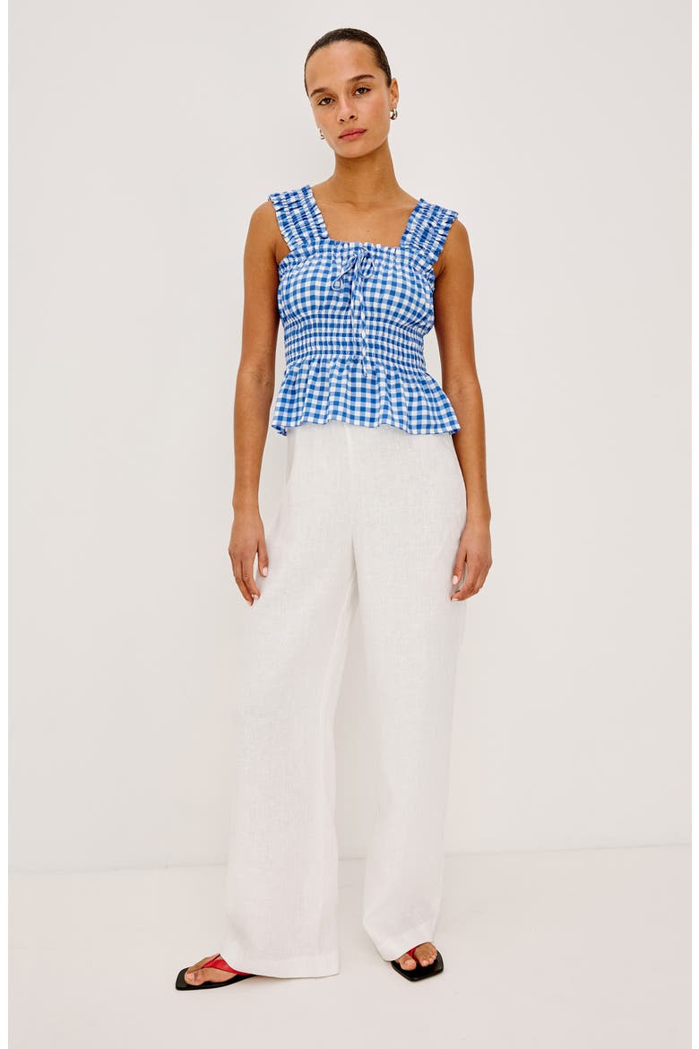 x Giadzy Donna Gingham Sleeveless Top, Alternate, color, AZURE GINGHAM