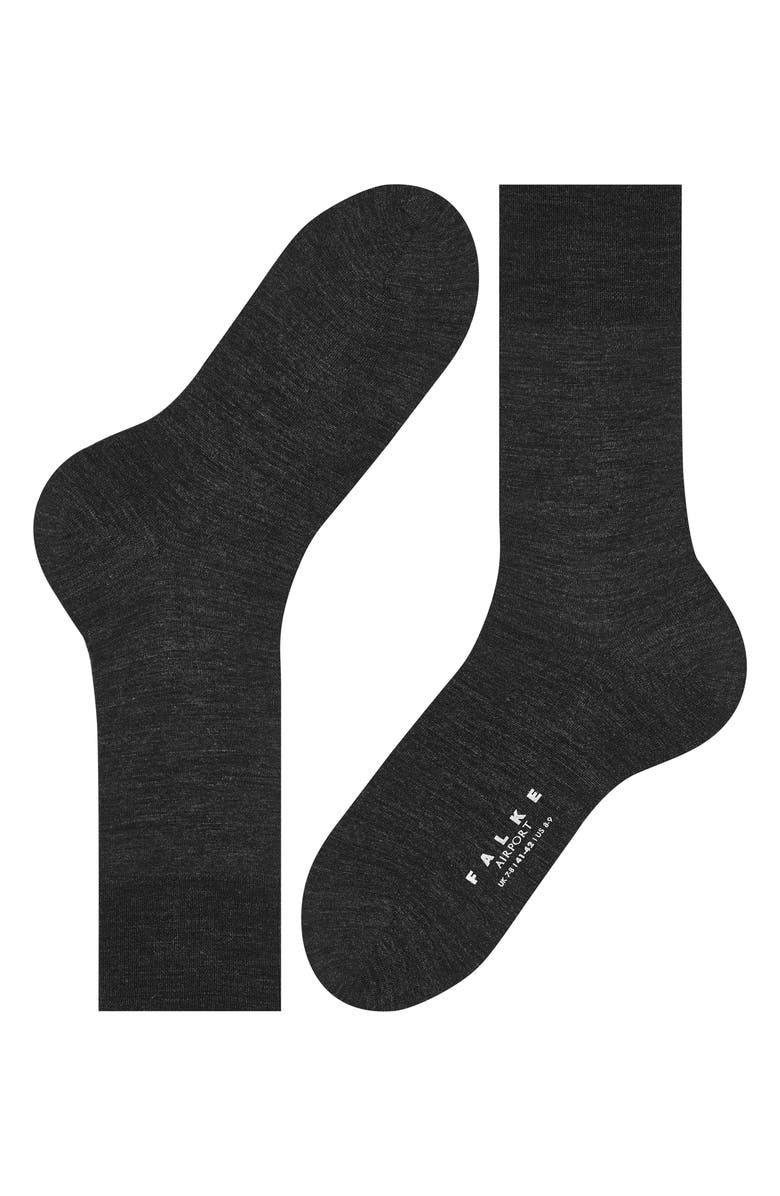 Falke Airport Wool Blend Socks, Alternate, color, Anthracite