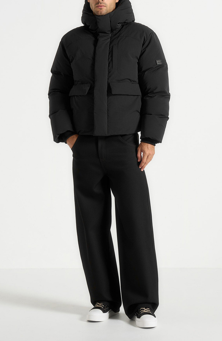 Manière De Voir Casey Unisex Minimal Raglan Puffer Jacket, Alternate, color, Black