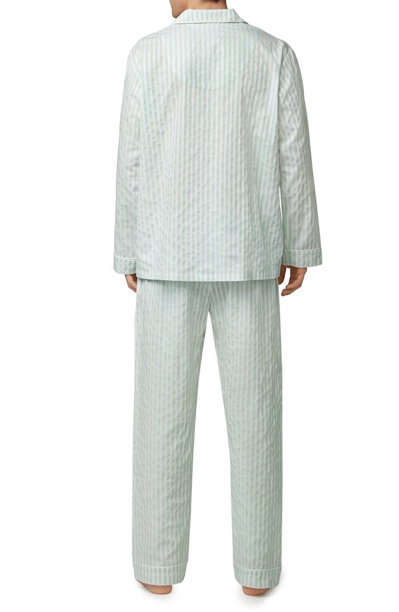 BedHead Pajamas Print Organic Cotton Pajamas, Alternate, color, Mint 3D Stripe