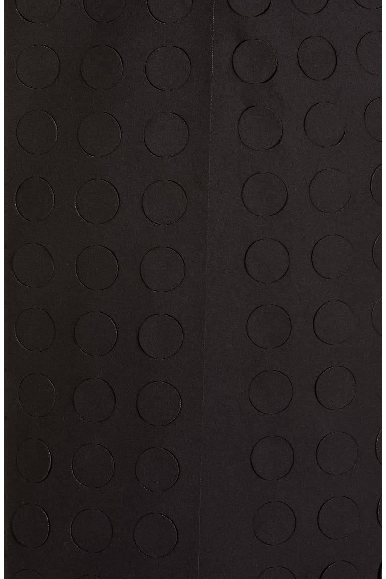 Laser Cut Circle Wrap Coat, Alternate, color, BLACK
