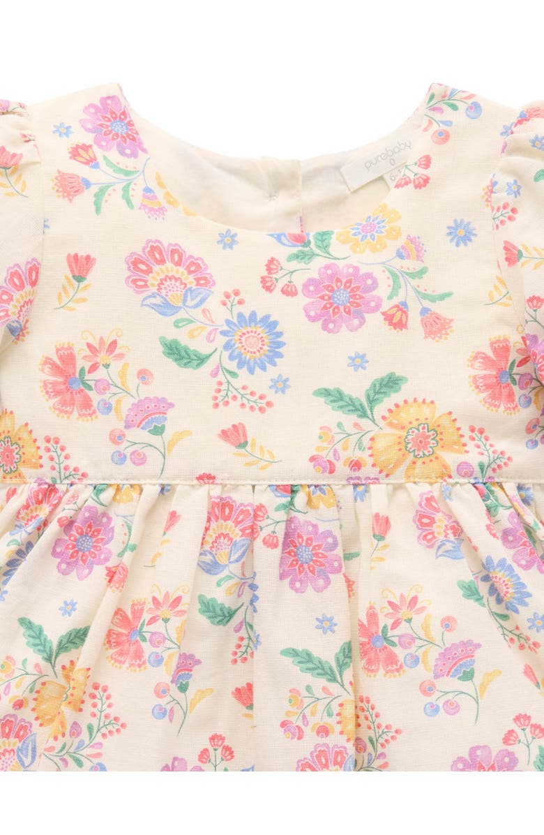 Purebaby Linen Blend Dress and Headband Set, Alternate, color, Mexican Floral