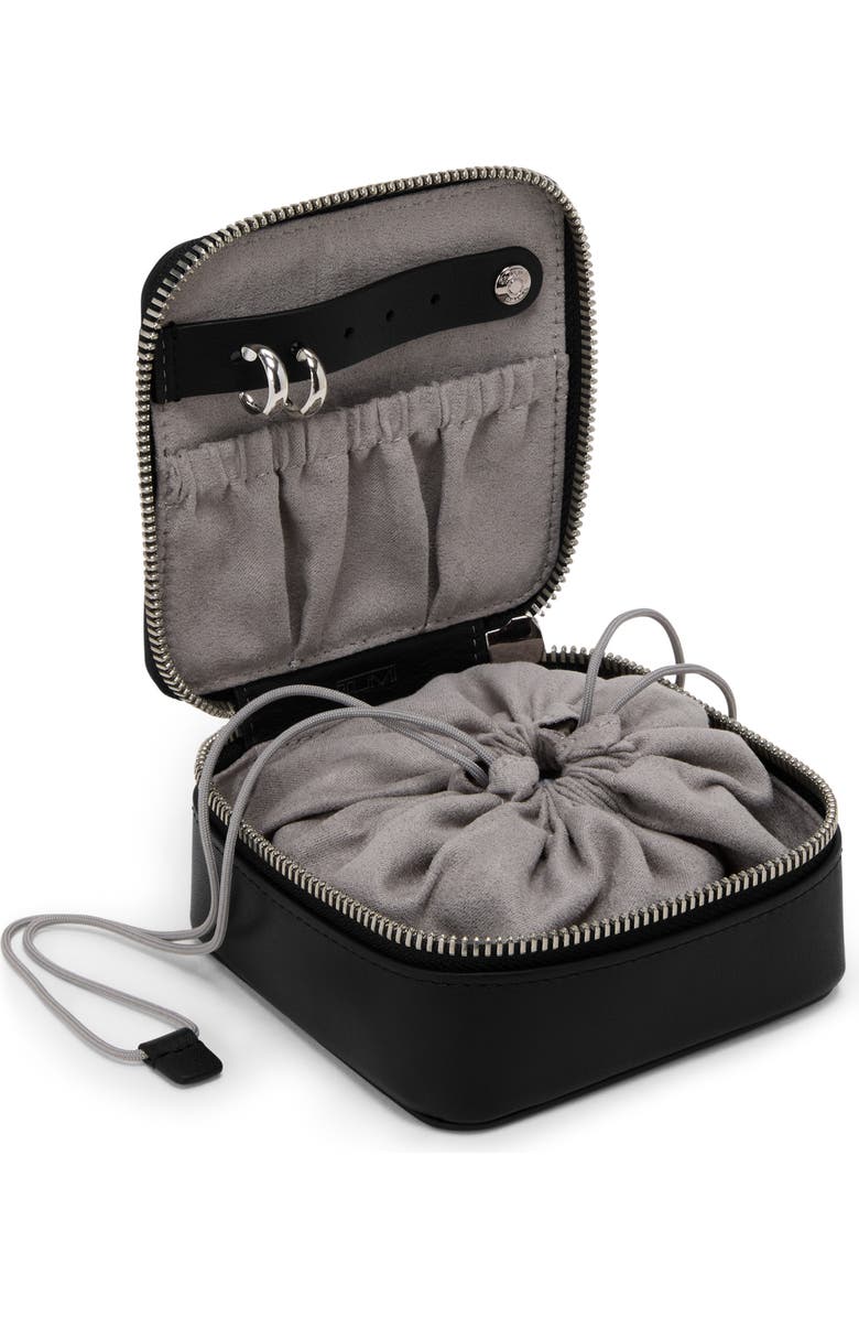 TUMI Leather Jewelry Case, Alternate, color, Black/ Gunmetal