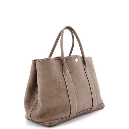 Pre-owned Hermes  Hermes Garden Party Tote Leather 36 In Brown