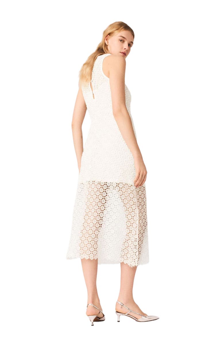 maje Rhinestone crochet maxi dress, Alternate, color, White