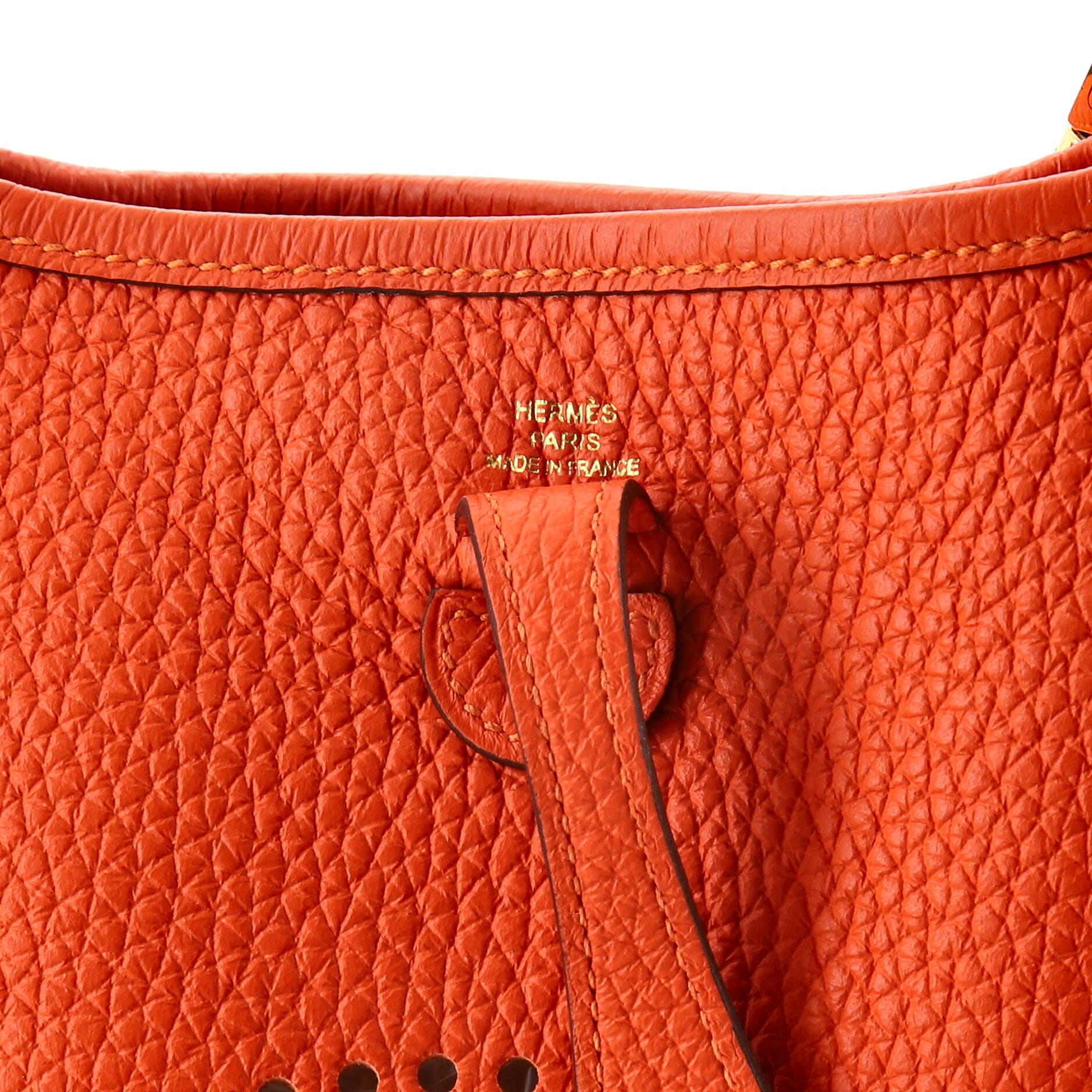 Pre-Owned Hermes Evelyne Bag Gen III Clemence TPM, Alternate, color, Orange Minium