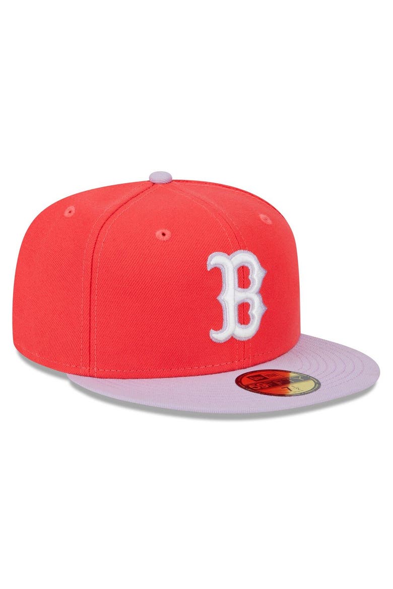 Men's New Era Red/Lavender Boston Red Sox Spring Color Two-Tone 59FIFTY Fitted Hat, Alternate, color, Red
