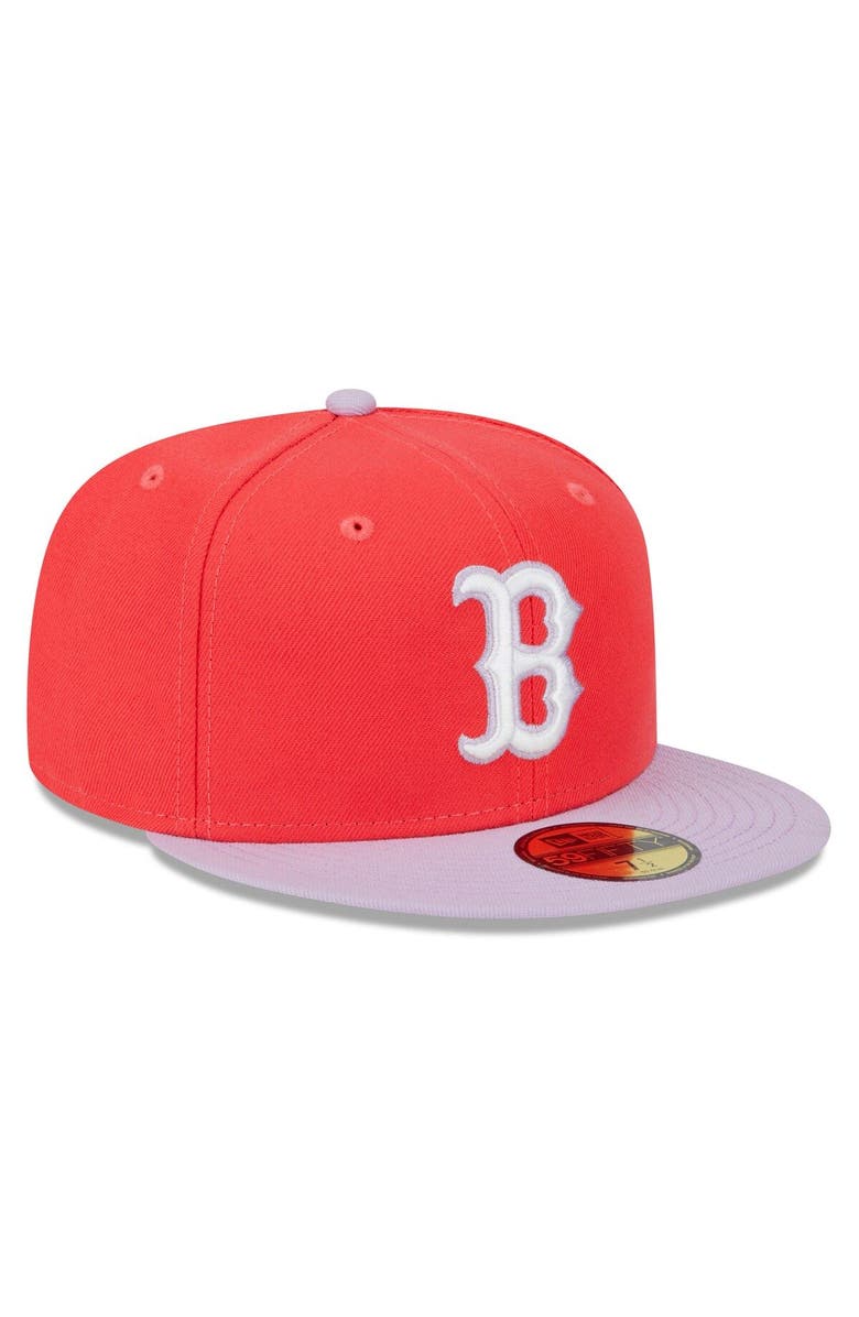 New Era Men's New Era Red/Lavender Boston Red Sox Spring Color Two-Tone 59FIFTY Fitted Hat, Alternate, color, 